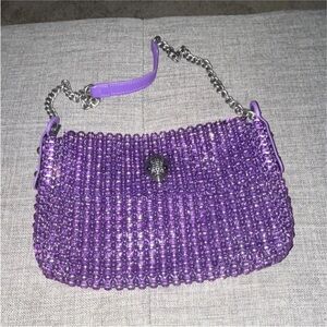 Kurt Geiger Purple Beaded Shoulder Bag
